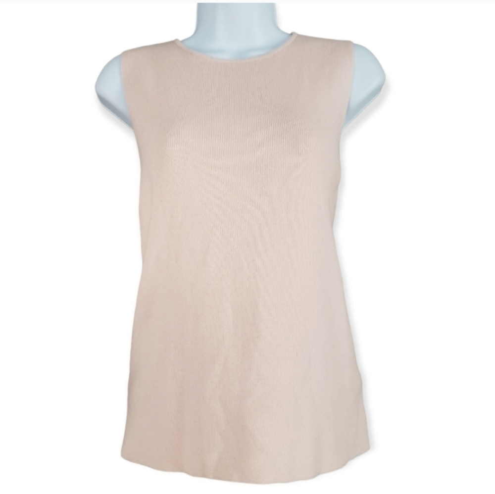 NWT Linda Allard Ellen Tracy light pink cashmere wool sweater shell Womens Large